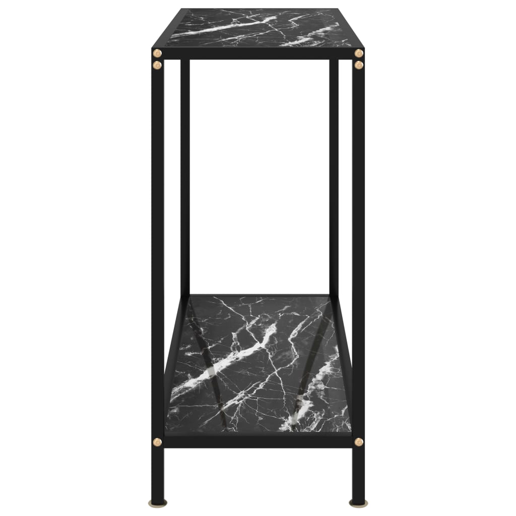 Console Table Black 80x35x75 Cm Tempered Glass