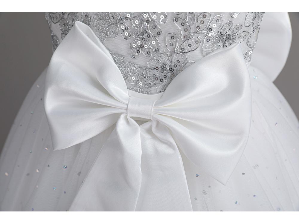 Girls' Sleeveless Sequin Flower Girl & Party Dress - Floor-Length Princess Gown