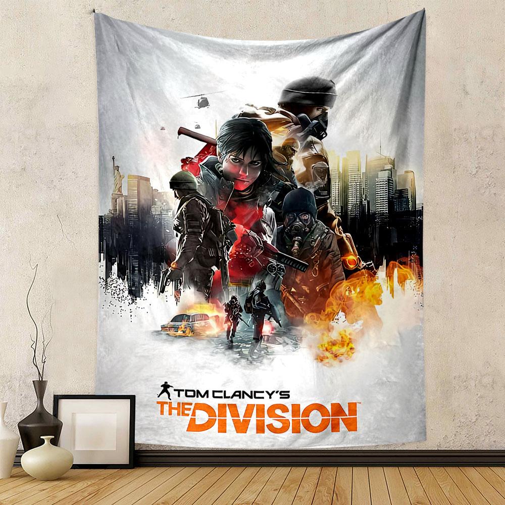 Tom Clancy's The Division Tapestry Wall Hanging, Post Apocalyptic Game Art, Gamer Wall Decor for Bedroom Living Room Man Cave