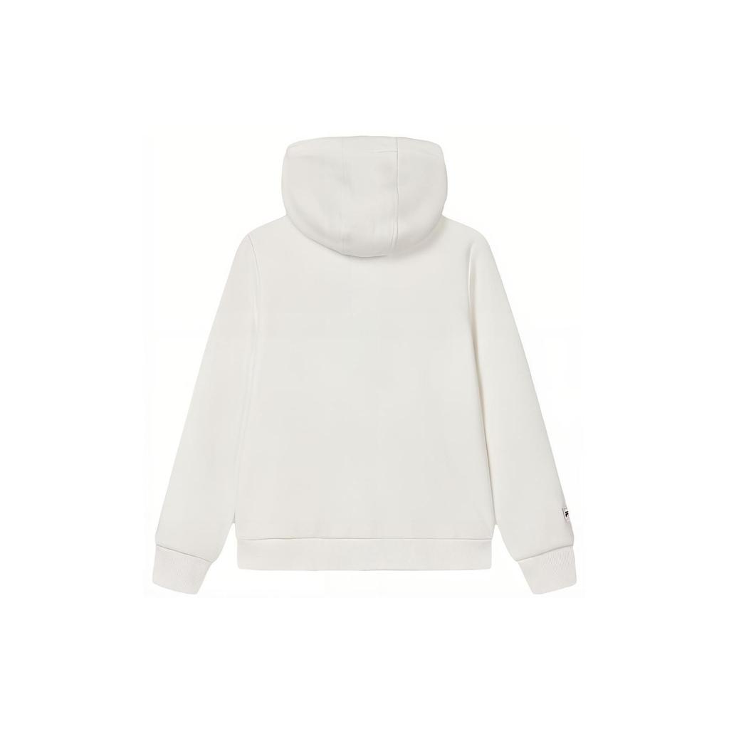 FILA X V&A Morgan Series Floral Bird Logo Print Hooded Casual Sweatshirt Women sweatshirt Cloud-White F11W418201F-WT