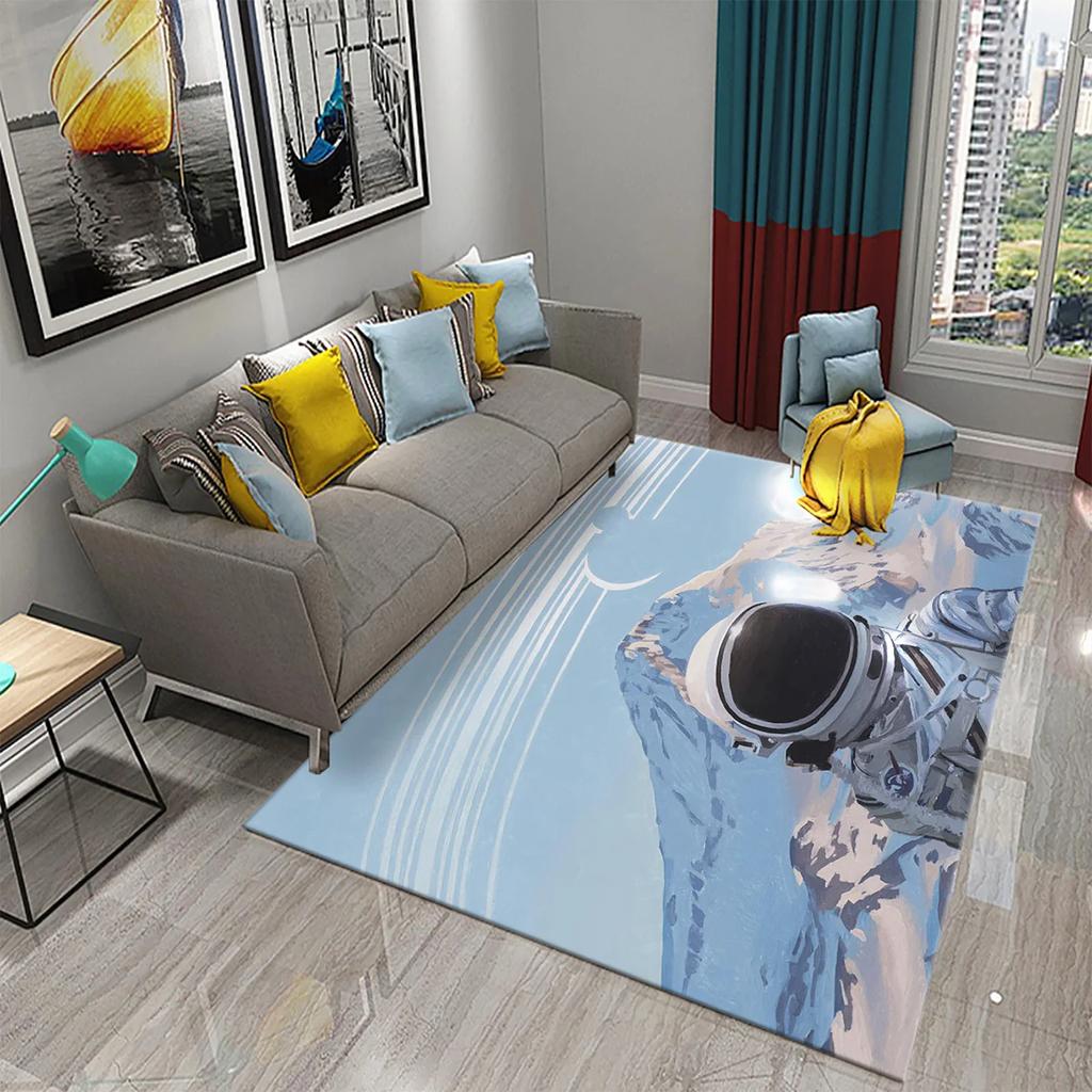 Astronaut Carpet Galaxy Universe Outer Space Moon Floor Mat Non Slip Rugs Door Mat Carpet for Living Room Bedroom Home Decor