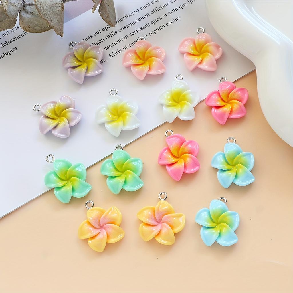 14Pcs Mix Resin Flower Charms Pendant For Jewelry Making Diy Necklace Bracelet Earrings Key Chain Accessories