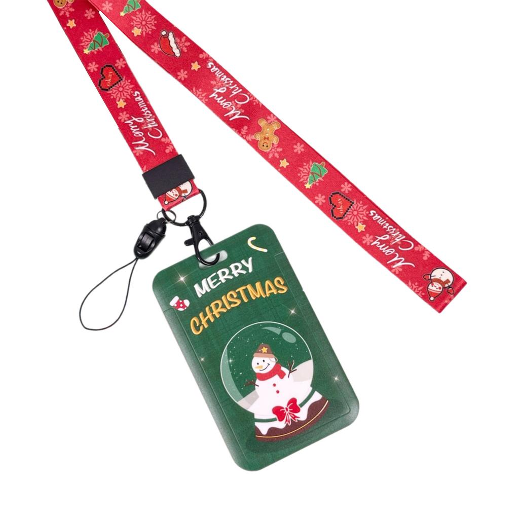 Cordon porte-clés de Noël avec porte-cartes, cordon tour de cou, badge arbre de Noël, bonhomme de neige, cordon pour infirmières, enseignants, étudiants