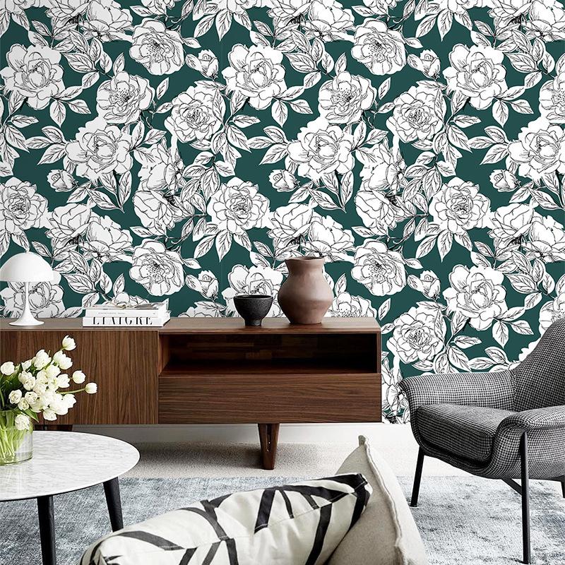Flower Pattern DIY Self-Adhesive Stickers Environmentally Friendly PVC Waterproof and Oil-Proof Home Decoration Wall Renovation Wallpaper