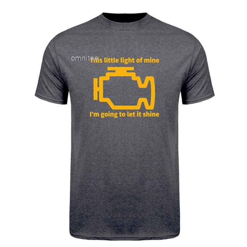 This Little Light of Mine Check Engine Light TShirt Funny Car Mechanic Auto Repair T Shirts Oneck Tops HJ064