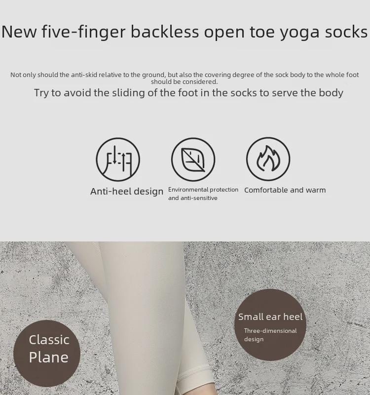 Women's Open-Toe Aerial Yoga & Pilates Five-Finger Socks