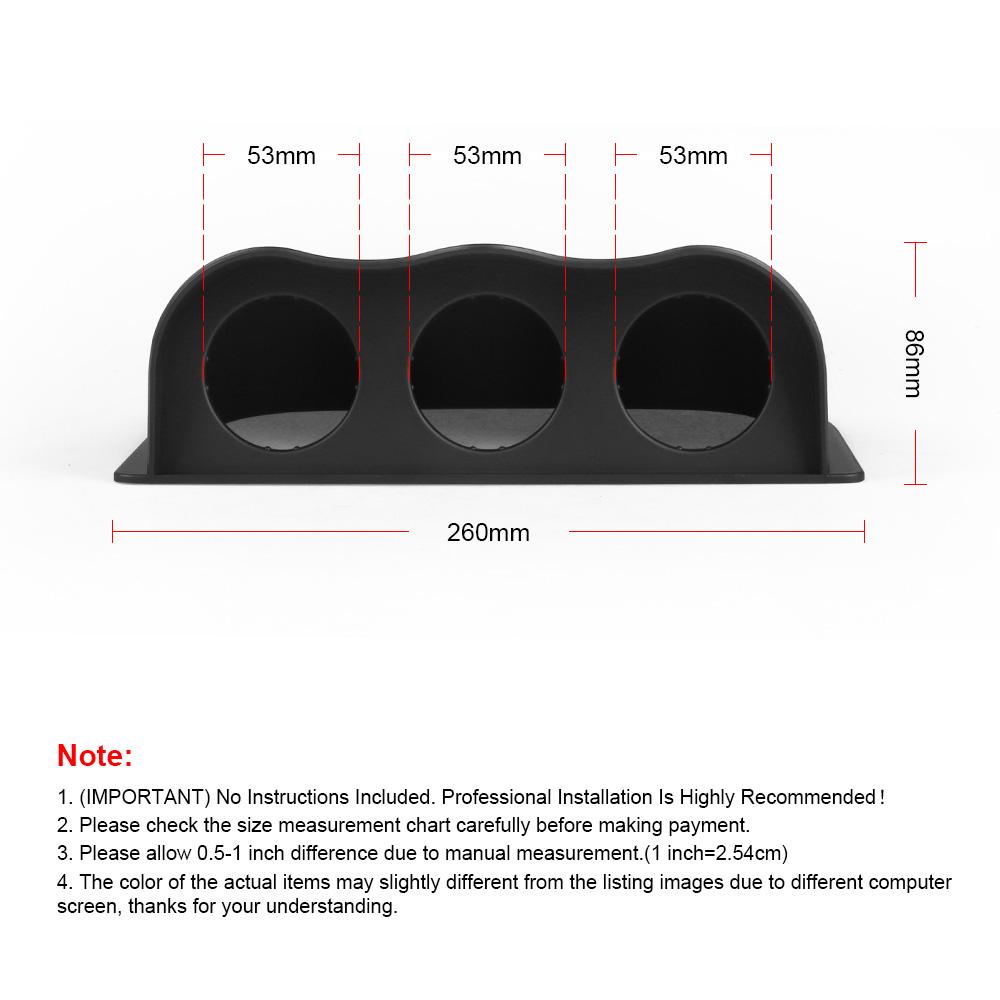 Universal Black Carbon Fiber 2 Inch 52mm Dash Board Dual Triple Gauge Pod Color Gauge Holder Mount Holder