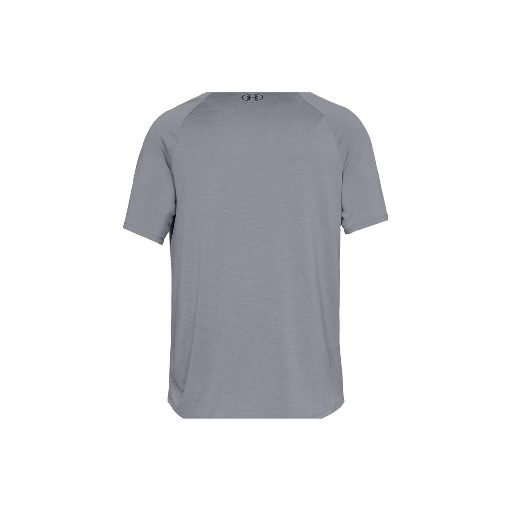 Under Armour Solid Color Brand Logo Crew Neck Short Sleeve T-Shirt Men Tops Gray 1328190-035