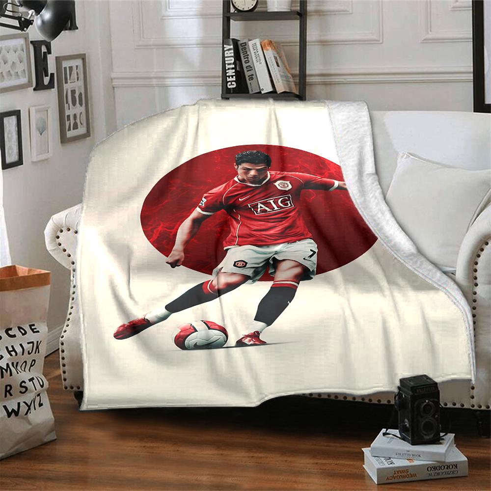 Soccer Player Action Blankets Flannel Printed Breathable Warm Throw Blanket for Home Office Bedspreads 0708a147