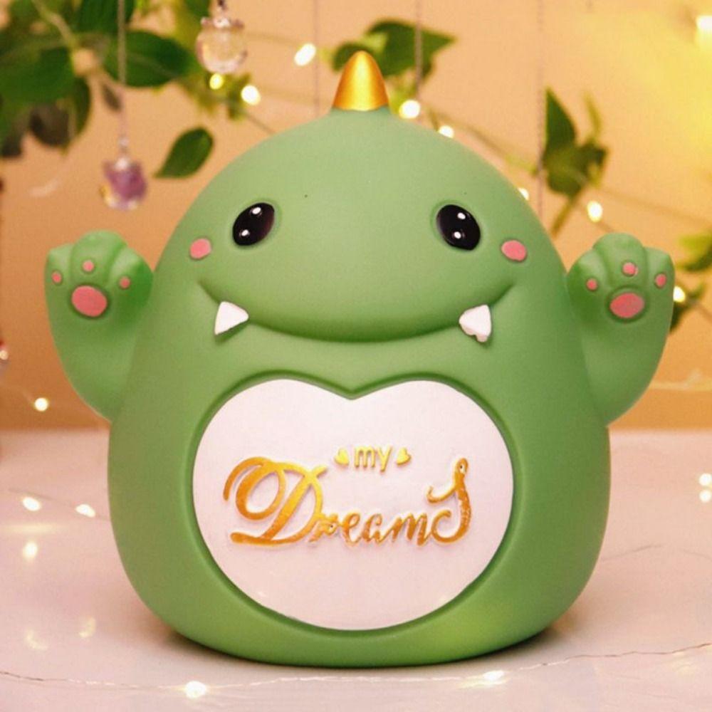 

Ornament Dinosaur Piggy Bank Anti-fall Desktop Storage Box Portable Cartoon Saving Box Study