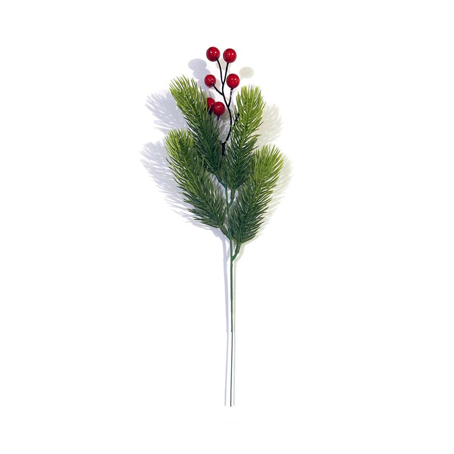 Christmas Red Fruit Pine Needles, Artificial Simulation Green Plant Diy Accessories Decorative Flower Home Creative Ornament