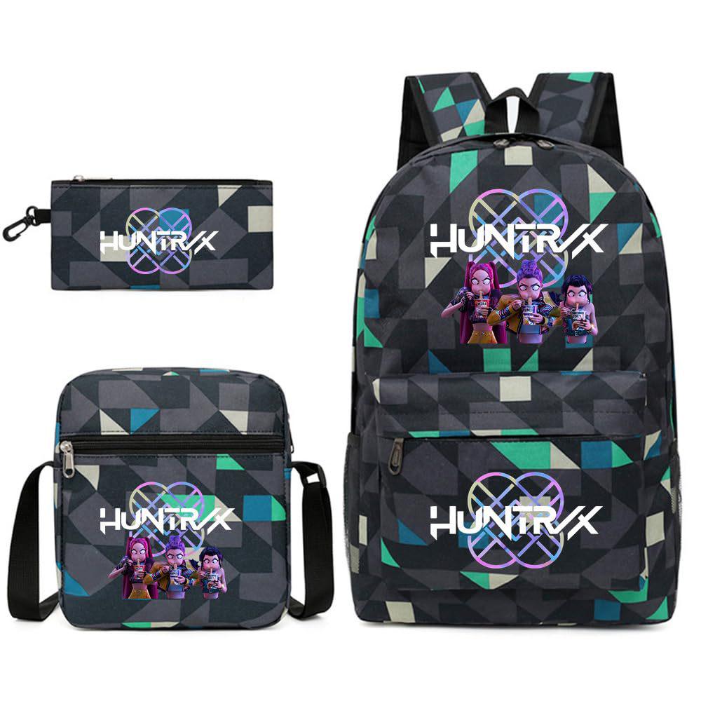K-POP Demon Hunter Girl Group Children's Backpack, Pencil Case, and Shoulder Bag Set for Middle School Students