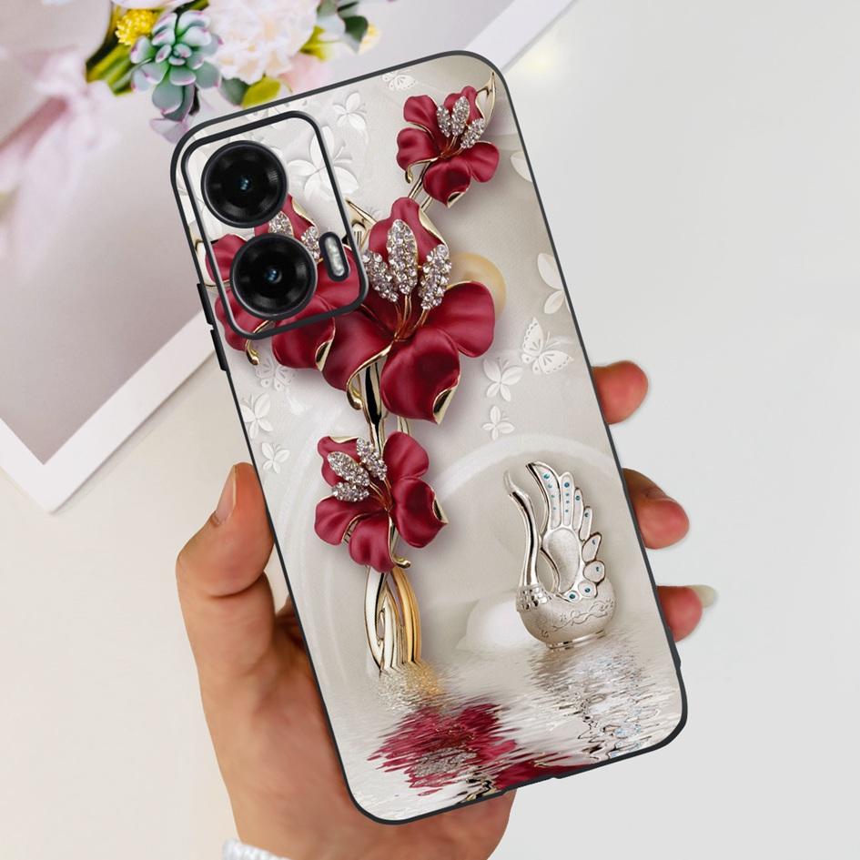 For Motorola Moto G35 5G Case 2024 Cute Cartoon Cat Butterfly Bumper Soft Silicone Phone Cases For MotoG35 G 35 Protective Cover