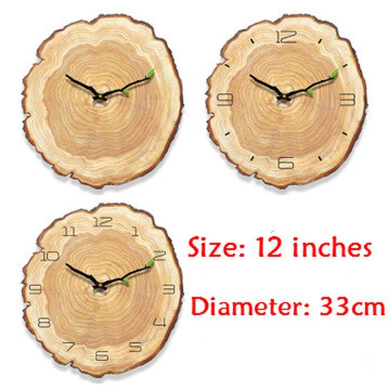 12 Inch Vintage Wooden Clock Cafe Office Home Kitchen Wall Decor Silent Clock Design Art Large Wall