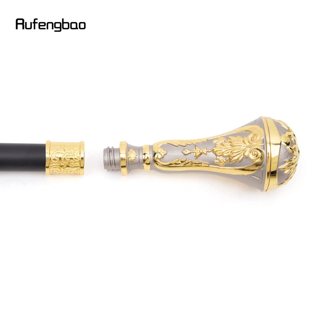 Goldener silberner Luxus-Gehstock mit rundem Griff, modischer Stock für Partys, dekorativer Gehstock, eleganter Gehstock mit Kreuzknauf, 90 cm