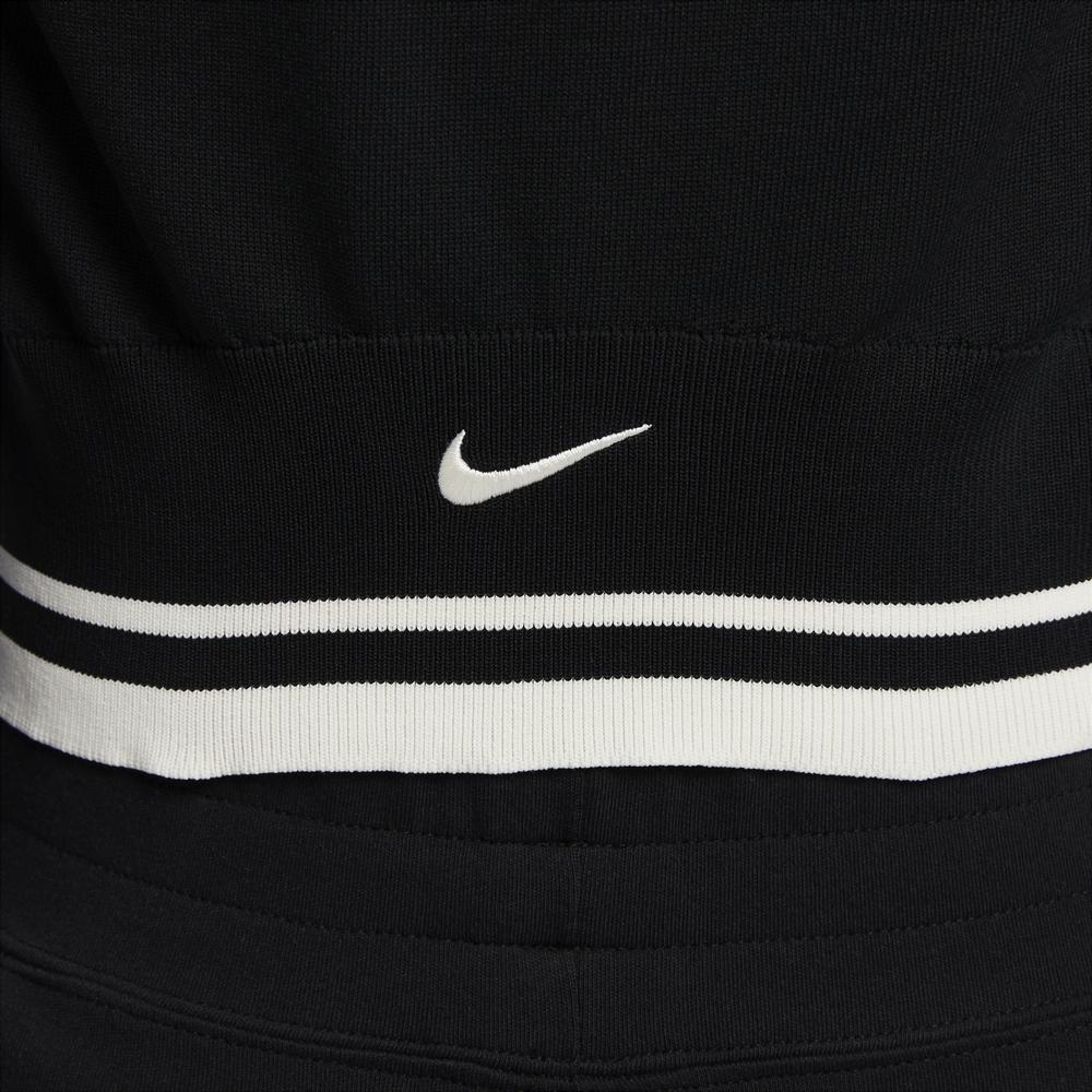 Nike Sportswear Striped Embroidered Soft Long Sleeve Knit Top Women Tops Black FN2145-010