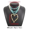 Pearl Big Love Heart Necklace Stone Conch Necklace Simple Exaggerated Choker  Party