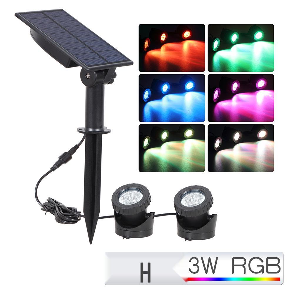 Underwater RGB Solar Garden Light for Pool, Lawn, Rockery, and Courtyard