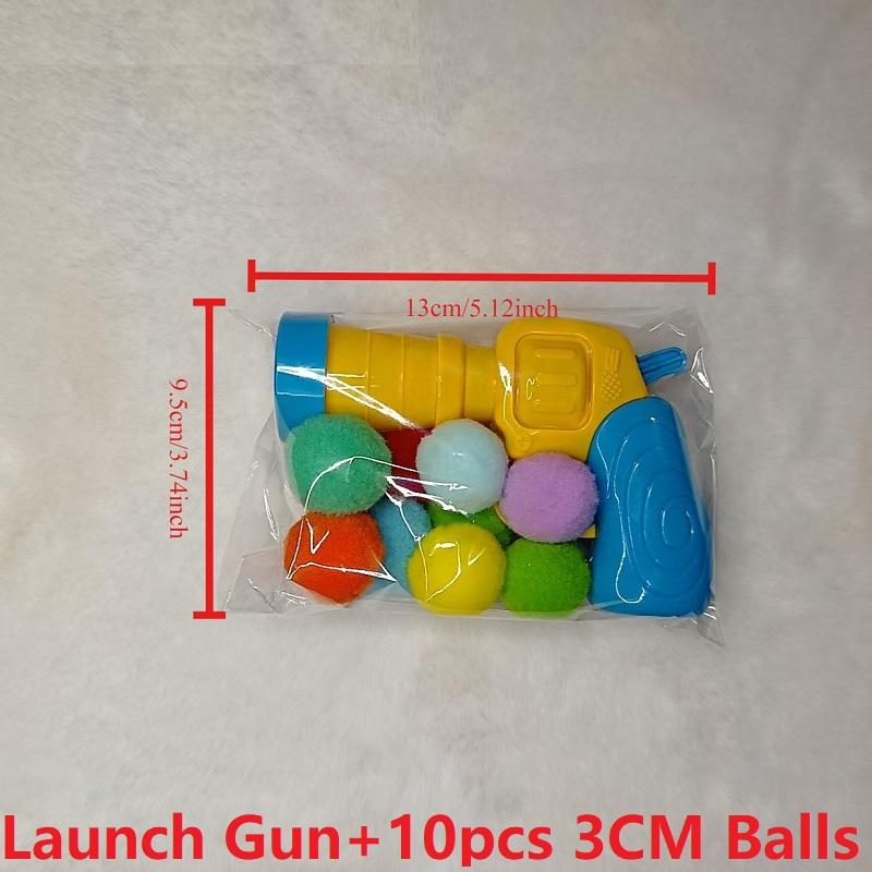 

10/20/30 PCS Toys for Interactive Kittens Plush Ball Shooting Gun Cat Toys Mini Pompoms Launcher Games Pet Accessories Supplies