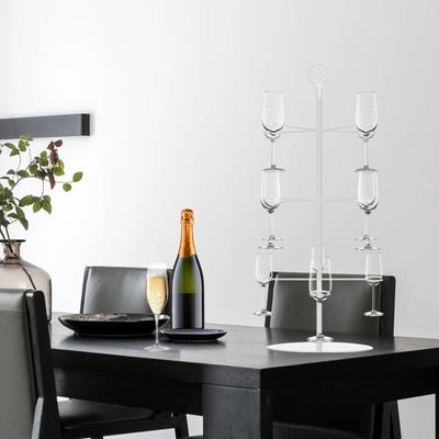 Supporto in Metallo per Torre di Champagne a 3 Ripiani Porta Bicchieri da Vino