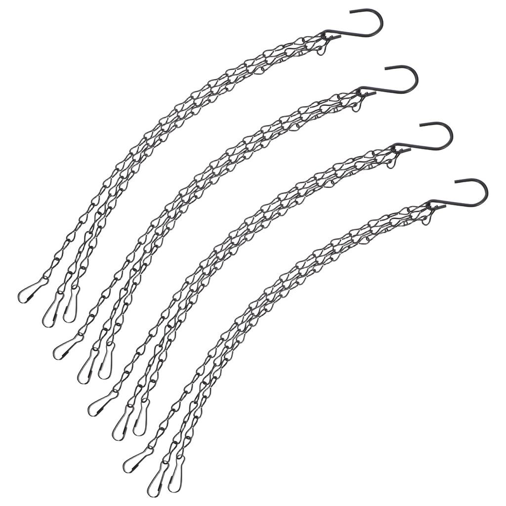 4Pcs Metal Hanging Chain for Hanging Plants Flowerpots Lanterns Bird Feeders Garden Hangers Heavy Duty Iron Chain with Hooks