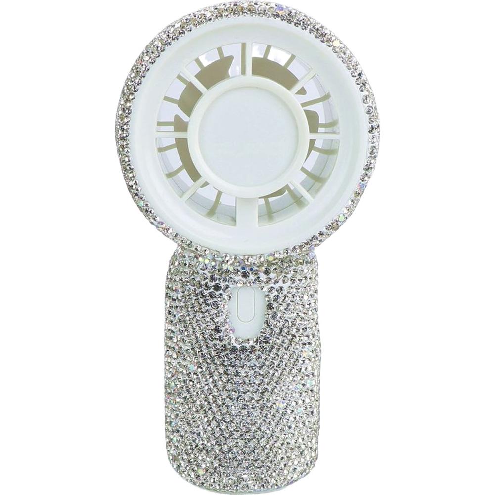 Mini Portable Fan Cute Diamond Handheld Personal Fan USB Rechargeable Pocket Desktop Fan for Travel Outdoor