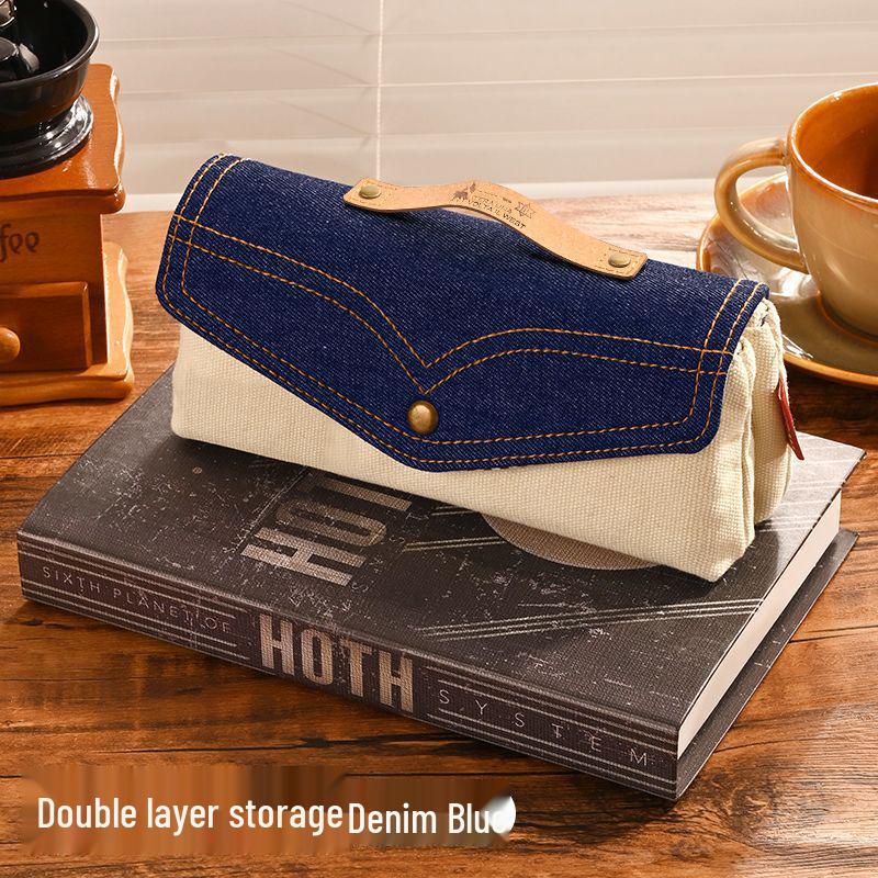 Chic Denim Pencil Case: 2025 Design for Middle School Girls - Large Capacity, Unique Stationery Box