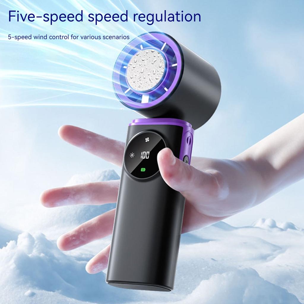 Portable Handheld Fan with Ice Cooling Rechargeable Personal Fan 3600mAh Small Essentials for Women Beach Travel Vacation
