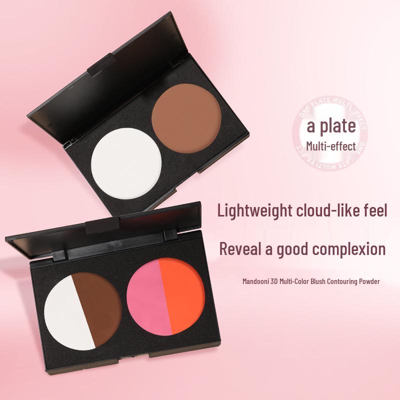 Dual-Color Highlight & Contour Palette with Matte and Cream Options