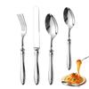 Silverware Set 4X Flatware Utensils Stainless Steel Eating Tableware Set Include Steak Cutter Fork And Spoon For Restaurant