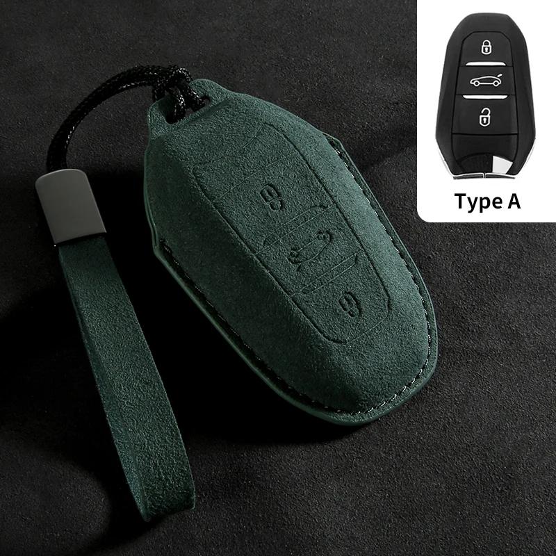 Suede Car Flip Key Case Cover for Citroen C2 C3 C5 X7 C4 Picasso Berlingo for Peugeot 208 308 408 508 2008 3008 4008 5008 T9