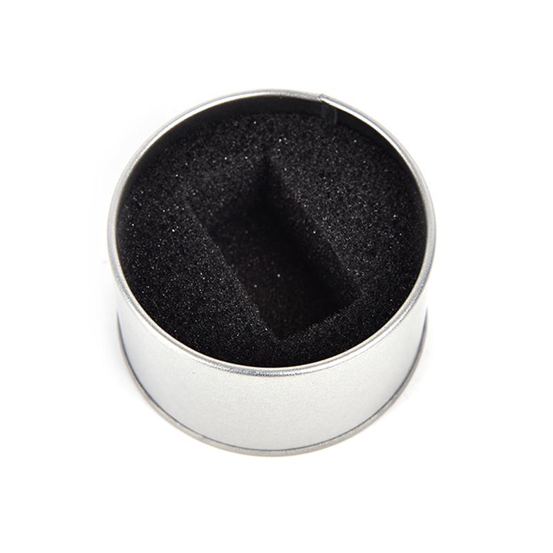 Stříbrná kulatá kovová šperkovnice na hodinky, vitrína, držák na hodinky 6,5*4 cm