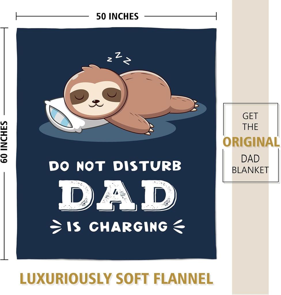 Süße Faultier Papa Decke Nicht Stören Papa Lädt Lustige Fleece Überwurf Geschenk für Vater Vatertag Geschenk Heimdeko