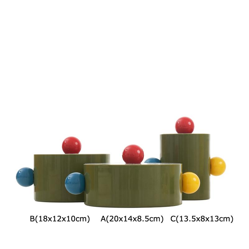 Разноцветная точечная декоративная банка для хранения Банка для конфет Органайзер-коробка для мелких предметов Украшений Коробки для серег и колец Контейнер для косметики C135x8x13cm зелёный 2830₽