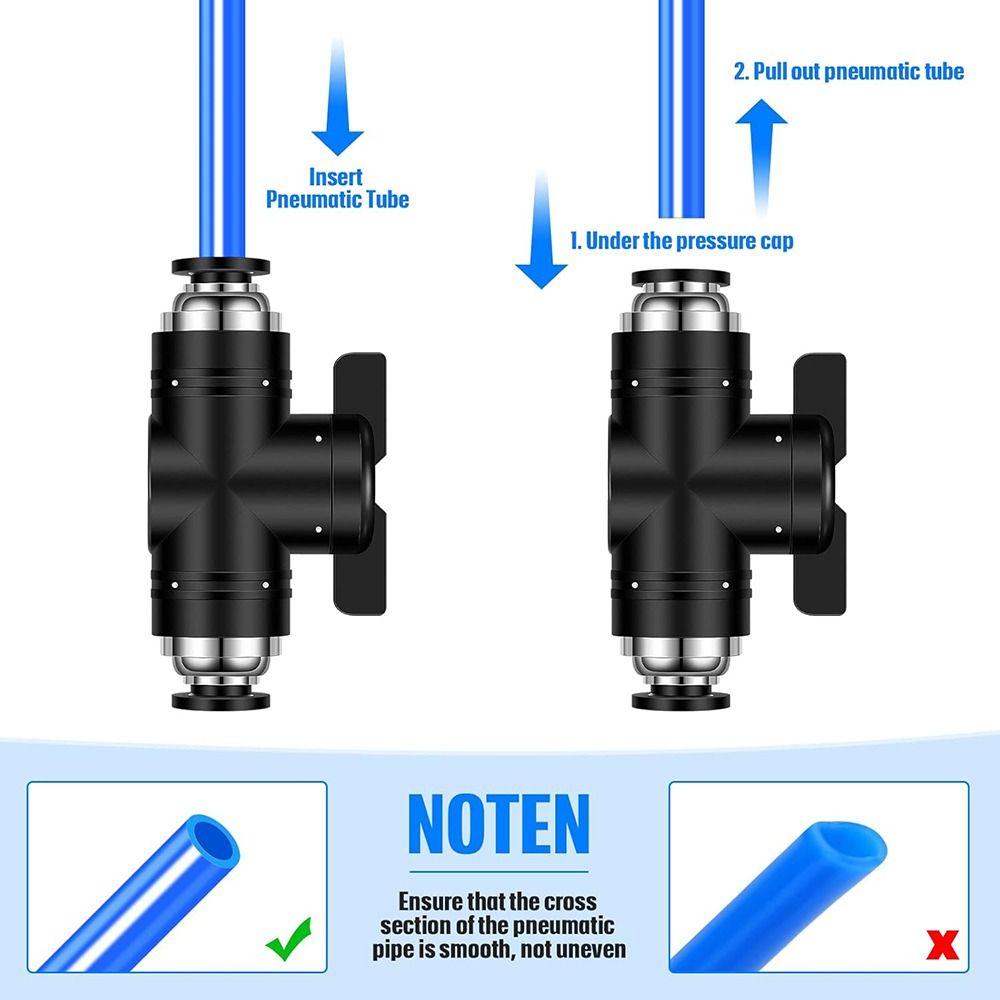Black Pneumatic Valve Push In Quick Joint Connector Pneumatic Threaded Joint BUC Fitting