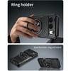 For Honor 500 5G Magnetic Case Ring Holder Foldable Kickstand TPU PC Phone Cover with Camera Lens Slider