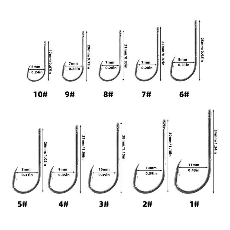 50Pcs Fishing Hooks Fly Fishing Accessories Set Barbed Single Circle Carp Hook High Carbon Steel Sea Fishinhook Metal Is Durab