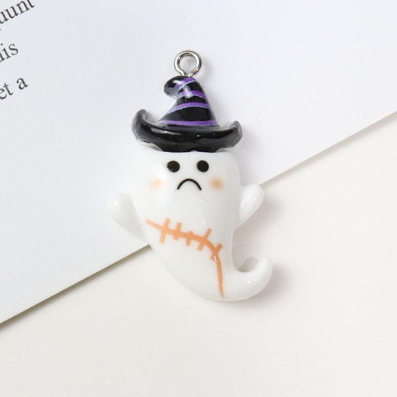 Cartoon Bright Halloween DIY Resin Accessories Pumpkin Ghost Devil Pendant Earrings Keychain Material