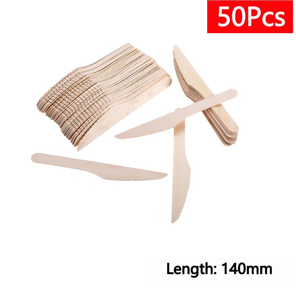 10/150/500 szt. Jednorazowe drewniane sztućce widelce/łyżki/noże nóż artykuły imprezowe przybory kuchenne deser zastawa stołowa opakowanie 16 cm