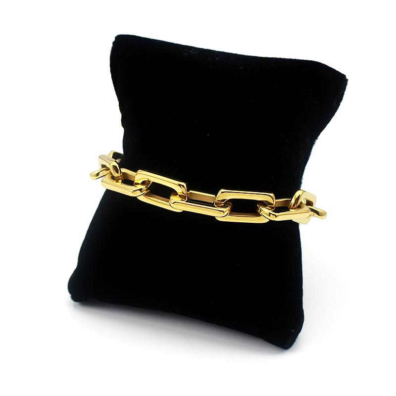 New Chunky Chain Stainless Steel Bracelets for Women Men Big Lock Charm Thick Rectangular Link Bracelet Bangles Hand Jewelry