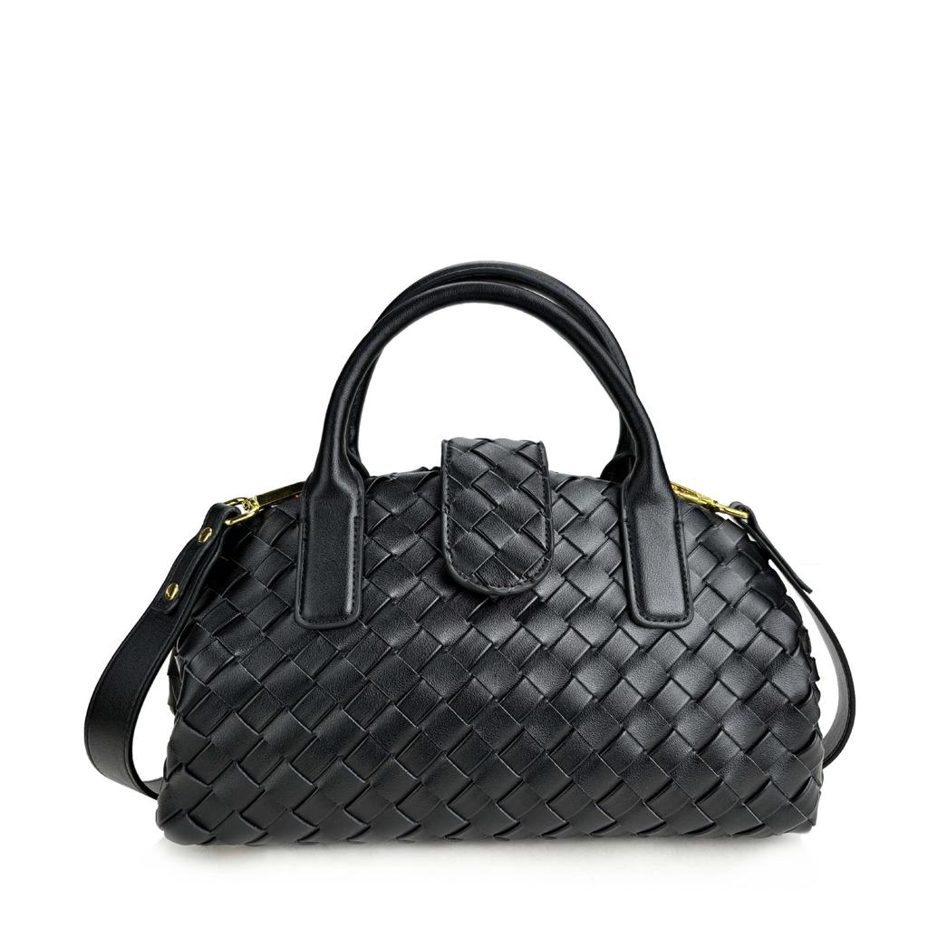 New Handheld Cloud Woven Bag With Advanced Texture Boston Single Shoulder Magnetic Buckle Crossbody Bag For Women