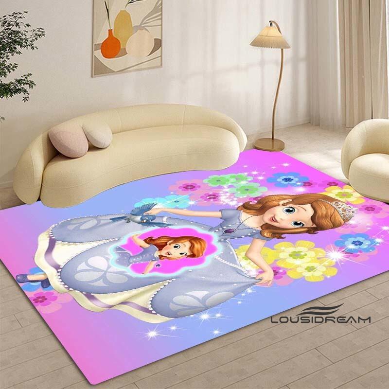 Cartoon Sofia die Erste Prinzessinnen-Muster Teppich - Raumdeko, Maschinenwaschbar und Weich, Perfekt für Schlafzimmer Spielmatte, Wohnzimmer
