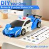 Transform Remote Control Car - Transform Robot RC Car, 2.4Ghz Transforming Police Car Toy, One-Button Deformation Toys for Kids