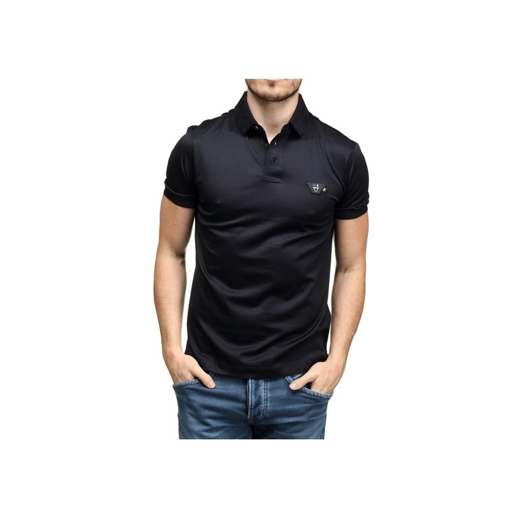 Emporio Armani Ss22 Solid Color Logo Short Sleeve Polo Shirt Men Tops Dark-Blue 3L1FFZ-1JUVZ-0920
