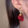 Elegant Red Matte Petal Earrings - 2025 Versatile High-End Fashion Dangles
