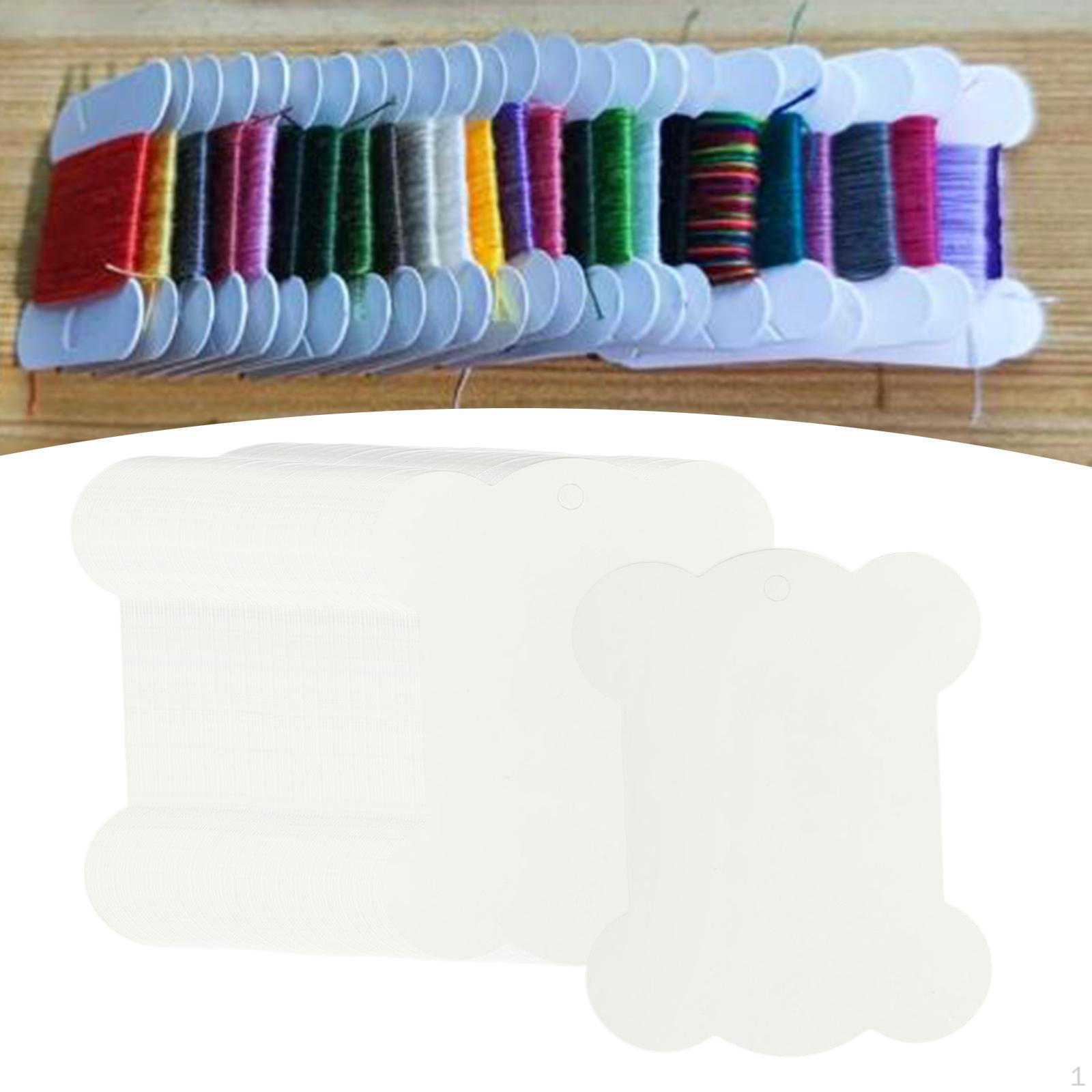 

100Pcs Floss Bobbins Needlework Cross Stitch Thread Holder Organizer білий