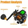 Nuevo Carrete de Pesca Baitcasting Eléctrico con Contador de Línea, Pantalla Digital Grande, Alarma de Drenaje, Impermeable, Rueda de Goteo, Resistencia de Larga Duración