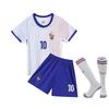 24-25 France Extérieur N°. 10 Maillots de Football Équipe Nationale Vêtements pour Enfants Ensemble pour Enfants Taille 14-30