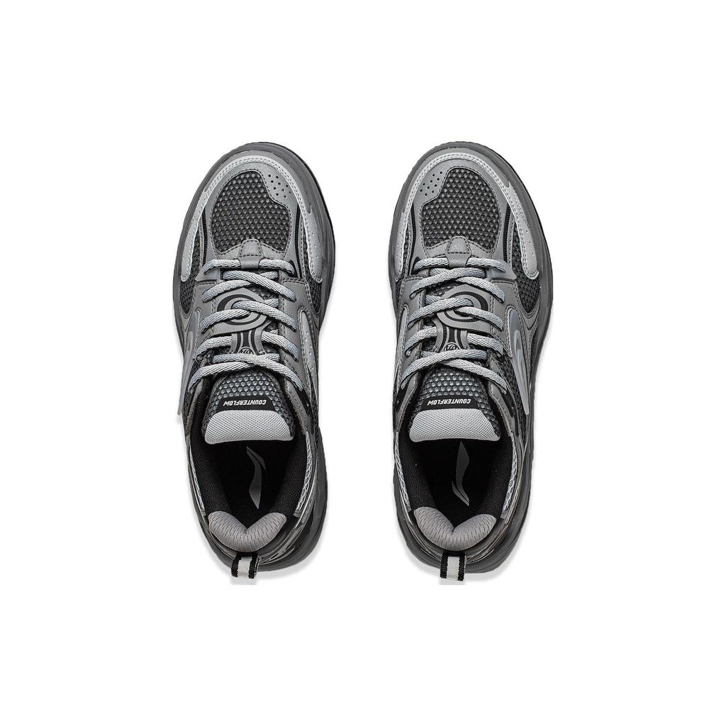 Li Ning Cushioning, Wear Resistant Low top Casual Shoes Men's Black Gray AGLT171-4