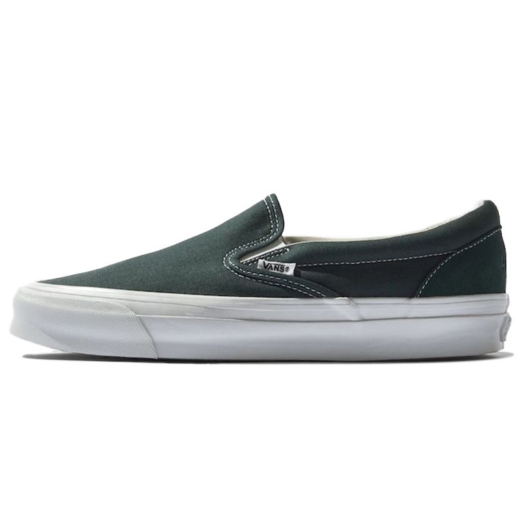 Кроссовки унисекс Vans Adsum x OG Classic Slip-On LX Scarab True White, зеленые VN0A32QN72C 45